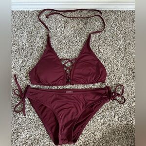 Swim Suit Season is back! Burgundy Two piece bikini! Size Medium.
